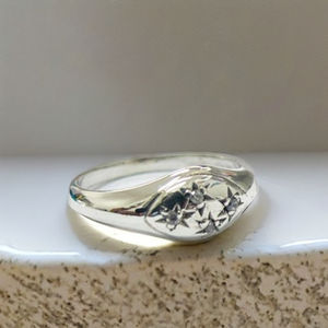 โรงงานขายส่งเครื่องประดับเงินแท้ 925 ดีไซน์แหวนตราประทับรูปดาวในประเทศไทย - Product Image 1