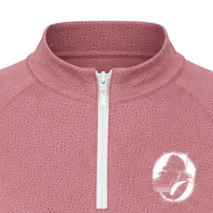 Haut de performance pour femme rose poudré, à manches longues, col zippé, extensible et respirant, pour l'équitation et l'entraînement équestre - Product Image 3