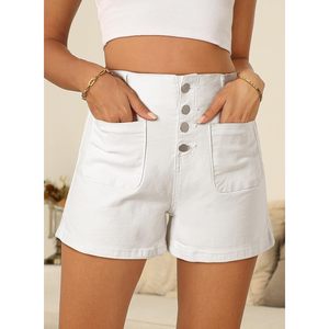 Shorts de sport pour femmes en maille bleu marine avec bordure en dentelle blanche, coupe ajustée, légers, décontractés, avec cordon de serrage et taille basse élastique - Product Image 6