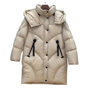 <b>Long</b> Black <b>Hooded</b> <b>Puffer</b> <b>Jacket</b> With Stand Collar And Zipper Pockets Windproof Winter Coat For Unisex Casual Wear - Product Image 2