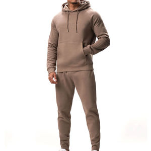 Conjunto Deportivo con Capucha para Hombre, Color Sólido, Sudadera Larga con Bolsillos Laterales, Corte Regular, Ropa de Otoño, 100% Algodón, Estilo Casual - Product Image 1