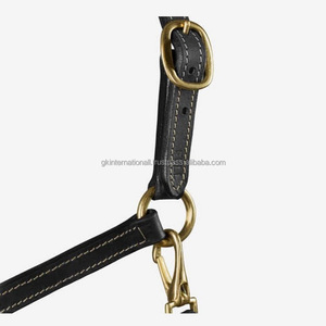 Licou de cheval en cuir italien noir ou marron de qualité supérieure, licou de manman pour la course de chevaux, licou en cuir à double couture - Product Image 3