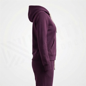 Ensemble en molleton à capuche pour femmes, 2 pièces, manches longues, couleur unie, vêtements décontractés, sweat-shirt à fermeture éclair et pantalon, coupe régulière, toutes saisons - Product Image 3