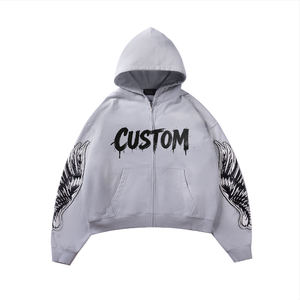 Wholesale Full Zip Hoodie Cotton Hoodie Jacket Men Outdoor Wear Comfortable Bulk Production - Product Image 1