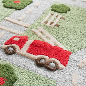 Alfombra de Lana India Hecha a Mano, Diseño de Mapa de Carreteras para Niños, Alfombra Suave Hecha a Mano para Cuarto de Niños, Sala de Juegos y Sala Montessori - Product Image 3