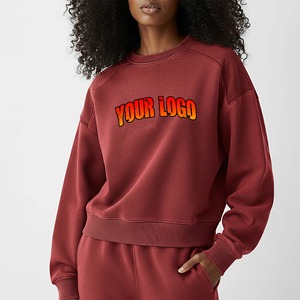 Sweat-shirts pour femmes en gros : Sweat-shirts et sweats à capuche élégants en molleton bouclette, sweats à capuche oversize à col rond pour femmes, tendance - Product Image 1