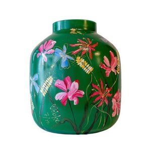 Jarrón de Metal Pintado a Mano con Diseño Floral, Porta Flores Decorativo para Decoración Moderna del Hogar, Centro de Mesa de Lujo para Sala de Estar o Bodas - Product Image 6