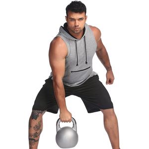 Débardeur de gym sans manches personnalisé unisexe T-Shirts oversize en coton de poche pour musculation Débardeur à capuche d'entraînement pour hommes - Product Image 2