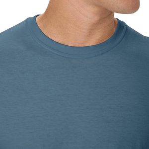 T-shirt en coton uni pour homme, coupe classique, manches courtes, col rond, jersey décontracté, tricoté, respirant, teinture unie - Product Image 2