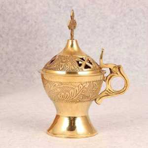 2026 Latest Hand-made Eco-Friendly Metal Incense <b>Burner</b> Colorful Wooden Arabic Bakhoor Holder Brass Mabkhara <b>Oud</b> <b>Burner</b> Luxury - Product Image 2