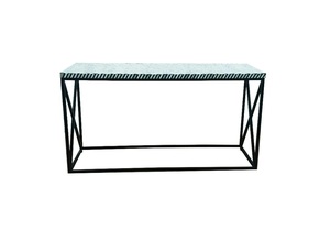 Mesa Consola de Hueso Artesanal con Diseño Floral y Conchas, Hecha a Mano con Incrustaciones de Hueso y Resina, Mueble Decorativo para el Hogar - Product Image 3