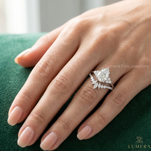 Pear Cut Moissanite Bridal <b>Ring</b> <b>Set</b> 925 Sterling <b>Silver</b> Wedding Engagement <b>Ring</b> for Women - Product Image 6