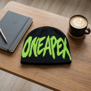 Custom Black Knit Beanie Hat Neon Green Custom Logo Ribbed <b>Winter</b> <b>Cap</b> Unisex Streetwear Fashion Headwear Wholesale - Product Image 5