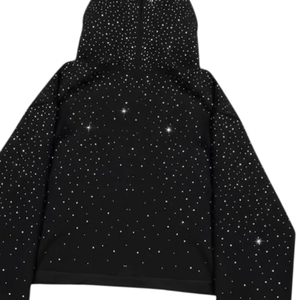 เสื้อฮู้ดซิปแบบยูนิเซ็กซ์ ประดับเพชรไล่เฉดสี ลุคทำเก่า ปักลาย ผ้าฝ้ายฟลีซ สตรีทแวร์ รับทำโลโก้ตามสั่ง ขายส่งจำนวนมาก - Product Image 2