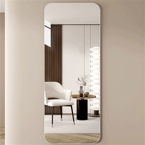 Specchio Ovale in Legno di Alta Qualità, Spessore 5mm, 165x60cm, da Appendere a Parete per Soggiorno, Camera da Letto, Guardaroba, con Fori per Appendere - Product Image 6