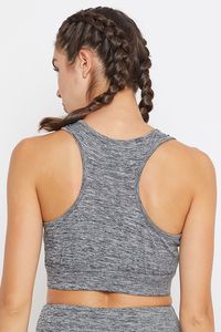 Soutien-gorge de sport sans couture gris pour femme, dos nageur, col ras du cou, maintien moyen, respirant, pour fitness et entraînement - Product Image 4