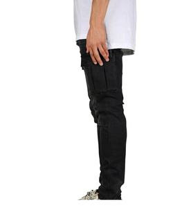 Jean slim homme 2026 coupe crayon, style urbain, délavé, respirant, en denim tissé extensible et confortable, qualité OEM économique - Product Image 3