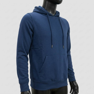 Sudadera con Capucha Azul Marino para Hombre, Sudadera Informal Lisa con Bolsillo Canguro, Sudadera con Logotipo Personalizado, Sudadera de Mezcla de Algodón, Estilo Urbano - Product Image 2