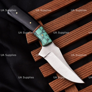 UA Supplies Custom Drop Point Hunting Knife Stainless Steel Blade Wood Handle Red <b>Leather</b> Sheath Outdoor Survival Camping <b>Tool</b> - Product Image 2