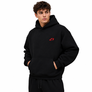 Sudaderas Premium para Hombre, Color Negro, Estilo Pullover, Felpa de Algodón, Corte Holgado, Minimalista, Casual, Otoño Invierno, Bordado Personalizado, Marca Privada - Product Image 2
