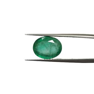 Émeraude ovale verte de 4,56 carats provenant de Zambie, pierre précieuse brute, rapport Ratti 6.25 - Product Image 1