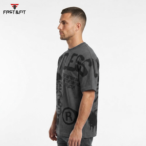 T-shirts pour hommes tendance, de style streetwear, surdimensionnés, imprimés avec un logo personnalisé, fabriqués par des professionnels - Product Image 3