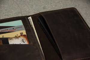 Cartera de Cuero Genuino de Diseño Personalizado para Chequera, Estilo Vintage Premium, LCR-0147 - Product Image 3