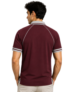 Camiseta Polo Personalizada para Hombre en Beige y Negro, Ropa Deportiva Informal, Transpirable, de Manga Corta, Mezcla de Algodón, para Golf - Product Image 1