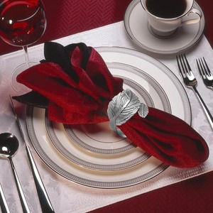 Leaf Shape Stainless Steel Napkin <b>Ring</b> 5 Cm Width Modern Design Durable Table Decoration Wedding Use - Product Image 3
