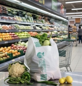 Sacs de transport en D compostables de qualité supérieure, sacs de courses écologiques, sacs d'emballage biodégradables pour la vente au détail, sans plastique - Product Image 2