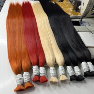 Vente en gros 9A cheveux vierges vietnamiens os cheveux humains raides avec fermeture frontale en dentelle 13x4 cheveux raides avec faisceaux - Product Image 3