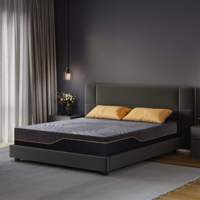 Matelas en mousse à mémoire de forme de luxe, soutien en éponge haute densité, tissu tricoté gris, soulagement de la pression, confort respirant