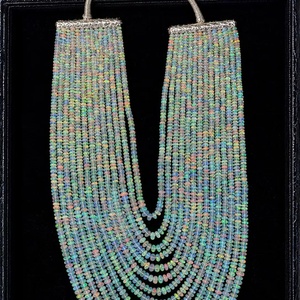 AAA Ethiopian opal smooth <b>necklace</b> 5-10 mm Multi-Strand Ethiopian Welo Opal <b>Bead</b> <b>Necklace</b> - Product Image 1