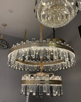 Lustre en cristal de luxe Lumière ronde rectangulaire en verre Éclairage décoratif pour salon Table