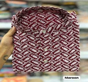 Kurta pijama de algodón con bordado chikan para hombre, atuendo étnico tradicional con bordados detallados para uso casual y en ocasiones especiales. - Product Image 1