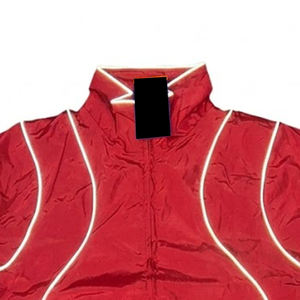 Nuevos conjuntos de chaquetas cortavientos de nailon rojo para hombre con logotipo personalizado al por mayor para verano, de secado rápido, transpirables, estilo vintage, ropa de calle. - Product Image 6