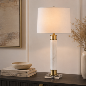 Modern Luxury <b>Marble</b> Accent Lighting Piece With Sleek Linear Structure And Warm Ambient Decorative Glow - Product Image 1