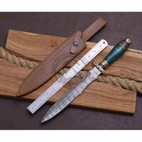 Nouvelle édition de couteau de survie artisanal, couteaux Dogger en acier Damas avec manche en résine, meilleur couteau de chasse de collection, couteau à lame fixe