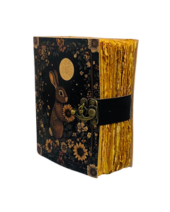 Bunny Rabbit Leather Grimoire Journal Handmade Vintage <b>Notebook</b> Embossed Animal Diary <b>Book</b> of Shadows for Writing and Sketching - Product Image 2