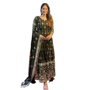 FULPARI - Salwar Kameez de Diseño con Estampado de Lámina, Estilo Anarkali, Georgette Sintética Pesada, Ropa Étnica India, Ropa Casual Diaria para Mujer, Ropa de Fiesta - Product Image 1