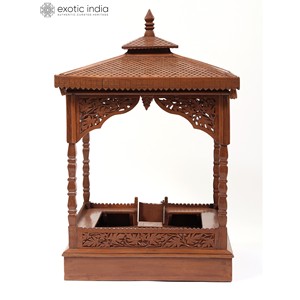 Jarrón de pedestal tradicional indio hecho a mano con madera de nogal |   Venta al por mayor - Product Image 3