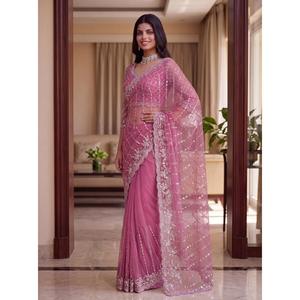 Luxury <b>Saree</b> <b>Blouse</b> with Beads Sequins Pearls Embroidery Work Designer Bridal Wedding Party Wear Custom Ethnic <b>Blouse</b> for Womens - Product Image 2