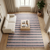 DECORDEC Blush Tides Tapis floral tufté à la main rose gris, tapis moderne minimaliste en laine, antidérapant, écologique, épais