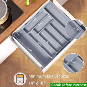 Organisateur de tiroir extensible en bambou, plateau à couverts, porte-ustensiles pour rangement de placard de cuisine, hôtel, restaurant, vente en gros - Product Image 3