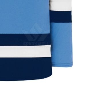 Jersey Ligero de Hockey sobre Hielo para Hombre, Antibacterial, con Estampado Frontal, 100% Poliéster, Cuello en V, Mangas Largas, Nombre del Equipo Personalizado, Servicio OEM - Product Image 6