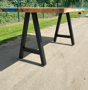 A-Frame Metal <b>Table</b> <b>Legs</b> 2Pcs, Heavy Duty Steel Furniture <b>Legs</b> 1200lb Capacity, <b>Adjustable</b> Feet for Dining <b>Table</b> Desk EDPTBL008 - Product Image 1