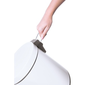 Cestino per Rifiuti Excelsa Cleany Iron 5L Bianco con Apertura a Pedale - Product Image 3