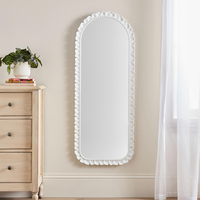 Miroir mural décoratif moderne personnalisé en bois d'ingénierie sculpté, motif floral torsadé, pour salon