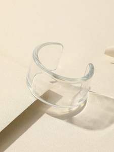 เครื่องประดับแฟชั่นราคาส่ง กำไลอะคริลิกรูปวงกลม ดีไซน์เรขาคณิต ทำด้วยมือ กำไลเรซิ่นสำหรับผู้หญิง - Product Image 4