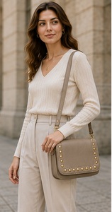 Luxury Vintage Bohemian Rivet Genuine Leather Preppy Winter Crossbody Bag Women Single Strap Designer Shoulder Purse Fashion - Product Image 2